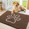 image:imageSmiry Dog Door Mat for Muddy Paws Absorbent Dirt Trapper Non Slip Quick Dry Washable Chenille Mat for Mud Dogs Entry Rug for Indoor and Outdoor 30x20 Inches Dark Grey and WhiteCoffee and White