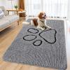 image:imageSmiry Dog Door Mat for Muddy Paws Absorbent Dirt Trapper Non Slip Quick Dry Washable Chenille Mat for Mud Dogs Entry Rug for Indoor and Outdoor 30x20 Inches Dark Grey and WhiteGrey and Black