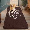 image:imageSmiry Dog Door Mat for Muddy Paws Absorbent Dirt Trapper Non Slip Quick Dry Washable Chenille Mat for Mud Dogs Entry Rug for Indoor and Outdoor 30x20 Inches Dark Grey and WhiteBrown and White