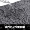 image:imageSmiry Dog Door Mat for Muddy Paws Absorbent Dirt Trapper Non Slip Quick Dry Washable Chenille Mat for Mud Dogs Entry Rug for Indoor and Outdoor 30x20 Inches Dark Grey and WhiteDark Grey and Black