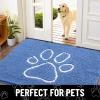 image:imageSmiry Dog Door Mat for Muddy Paws Absorbent Dirt Trapper Non Slip Quick Dry Washable Chenille Mat for Mud Dogs Entry Rug for Indoor and Outdoor 30x20 Inches Dark Grey and WhiteCornflower Blue and White