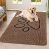 image:imageSmiry Dog Door Mat for Muddy Paws Absorbent Dirt Trapper Non Slip Quick Dry Washable Chenille Mat for Mud Dogs Entry Rug for Indoor and Outdoor 30x20 Inches Dark Grey and WhiteCoffee and Black