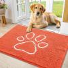 image:imageSmiry Dog Door Mat for Muddy Paws Absorbent Dirt Trapper Non Slip Quick Dry Washable Chenille Mat for Mud Dogs Entry Rug for Indoor and Outdoor 30x20 Inches Dark Grey and WhiteCoral and White