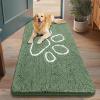 image:imageSmiry Dog Door Mat for Muddy Paws Absorbent Dirt Trapper Non Slip Quick Dry Washable Chenille Mat for Mud Dogs Entry Rug for Indoor and Outdoor 30x20 Inches Dark Grey and WhiteOlive Green and White