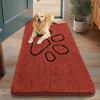 image:imageSmiry Dog Door Mat for Muddy Paws Absorbent Dirt Trapper Non Slip Quick Dry Washable Chenille Mat for Mud Dogs Entry Rug for Indoor and Outdoor 30x20 Inches Dark Grey and WhiteMaple Red and Black