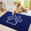 image:imageSmiry Dog Door Mat for Muddy Paws Absorbent Dirt Trapper Non Slip Quick Dry Washable Chenille Mat for Mud Dogs Entry Rug for Indoor and Outdoor 30x20 Inches Dark Grey and WhiteNavy Blue and White