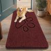 image:imageSmiry Dog Door Mat for Muddy Paws Absorbent Dirt Trapper Non Slip Quick Dry Washable Chenille Mat for Mud Dogs Entry Rug for Indoor and Outdoor 30x20 Inches Dark Grey and WhiteCaramel Russet and Black