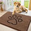 image:imageSmiry Dog Door Mat for Muddy Paws Absorbent Dirt Trapper Non Slip Quick Dry Washable Chenille Mat for Mud Dogs Entry Rug for Indoor and Outdoor 30x20 Inches Dark Grey and WhiteCoffee and Black