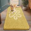 image:imageSmiry Dog Door Mat for Muddy Paws Absorbent Dirt Trapper Non Slip Quick Dry Washable Chenille Mat for Mud Dogs Entry Rug for Indoor and Outdoor 30x20 Inches Dark Grey and WhiteYellow and White