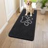 image:imageSmiry Dog Door Mat for Muddy Paws Absorbent Dirt Trapper Non Slip Quick Dry Washable Chenille Mat for Mud Dogs Entry Rug for Indoor and Outdoor 30x20 Inches Dark Grey and WhiteBlack and White