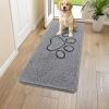 image:imageSmiry Dog Door Mat for Muddy Paws Absorbent Dirt Trapper Non Slip Quick Dry Washable Chenille Mat for Mud Dogs Entry Rug for Indoor and Outdoor 30x20 Inches Dark Grey and WhiteGrey and Black