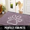 image:imageSmiry Dog Door Mat for Muddy Paws Absorbent Dirt Trapper Non Slip Quick Dry Washable Chenille Mat for Mud Dogs Entry Rug for Indoor and Outdoor 30x20 Inches Dark Grey and WhiteDeep Plum and White
