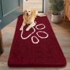 image:imageSmiry Dog Door Mat for Muddy Paws Absorbent Dirt Trapper Non Slip Quick Dry Washable Chenille Mat for Mud Dogs Entry Rug for Indoor and Outdoor 30x20 Inches Dark Grey and WhiteBurgundy and White