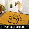 image:imageSmiry Dog Door Mat for Muddy Paws Absorbent Dirt Trapper Non Slip Quick Dry Washable Chenille Mat for Mud Dogs Entry Rug for Indoor and Outdoor 30x20 Inches Dark Grey and WhiteGolden Yellow and Black