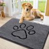 image:imageSmiry Dog Door Mat for Muddy Paws Absorbent Dirt Trapper Non Slip Quick Dry Washable Chenille Mat for Mud Dogs Entry Rug for Indoor and Outdoor 30x20 Inches Dark Grey and WhiteDark Grey and Black