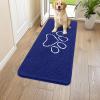 image:imageSmiry Dog Door Mat for Muddy Paws Absorbent Dirt Trapper Non Slip Quick Dry Washable Chenille Mat for Mud Dogs Entry Rug for Indoor and Outdoor 30x20 Inches Dark Grey and WhiteNavy Blue and White