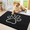 image:imageSmiry Dog Door Mat for Muddy Paws Absorbent Dirt Trapper Non Slip Quick Dry Washable Chenille Mat for Mud Dogs Entry Rug for Indoor and Outdoor 30x20 Inches Dark Grey and WhiteBlack and White