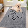 image:imageSmiry Dog Door Mat for Muddy Paws Absorbent Dirt Trapper Non Slip Quick Dry Washable Chenille Mat for Mud Dogs Entry Rug for Indoor and Outdoor 30x20 Inches Dark Grey and WhiteGrey and Black