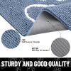 image:imageSmiry Dog Door Mat for Muddy Paws Absorbent Dirt Trapper Non Slip Quick Dry Washable Chenille Mat for Mud Dogs Entry Rug for Indoor and Outdoor 30x20 Inches Dark Grey and WhiteAiry Blue and White