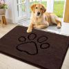 image:imageSmiry Dog Door Mat for Muddy Paws Absorbent Dirt Trapper Non Slip Quick Dry Washable Chenille Mat for Mud Dogs Entry Rug for Indoor and Outdoor 30x20 Inches Dark Grey and WhiteBrown and Black