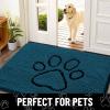 image:imageSmiry Dog Door Mat for Muddy Paws Absorbent Dirt Trapper Non Slip Quick Dry Washable Chenille Mat for Mud Dogs Entry Rug for Indoor and Outdoor 30x20 Inches Dark Grey and WhiteAtlantic Blue and Black