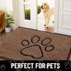 image:imageSmiry Dog Door Mat for Muddy Paws Absorbent Dirt Trapper Non Slip Quick Dry Washable Chenille Mat for Mud Dogs Entry Rug for Indoor and Outdoor 30x20 Inches Dark Grey and WhiteCoffee and Black