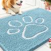 image:imageSmiry Dog Door Mat for Muddy Paws Absorbent Dirt Trapper Non Slip Quick Dry Washable Chenille Mat for Mud Dogs Entry Rug for Indoor and Outdoor 30x20 Inches Dark Grey and WhiteSky Blue and White