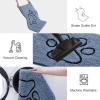 image:imageSmiry Dog Door Mat for Muddy Paws Absorbent Dirt Trapper Non Slip Quick Dry Washable Chenille Mat for Mud Dogs Entry Rug for Indoor and Outdoor 30x20 Inches Dark Grey and WhiteAiry Blue and Black