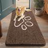 image:imageSmiry Dog Door Mat for Muddy Paws Absorbent Dirt Trapper Non Slip Quick Dry Washable Chenille Mat for Mud Dogs Entry Rug for Indoor and Outdoor 30x20 Inches Dark Grey and WhiteCoffee and White