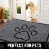 image:imageSmiry Dog Door Mat for Muddy Paws Absorbent Dirt Trapper Non Slip Quick Dry Washable Chenille Mat for Mud Dogs Entry Rug for Indoor and Outdoor 30x20 Inches Dark Grey and WhiteDark Grey and Black