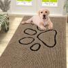 image:imageSmiry Dog Door Mat for Muddy Paws Absorbent Dirt Trapper Non Slip Quick Dry Washable Chenille Mat for Mud Dogs Entry Rug for Indoor and Outdoor 30x20 Inches Dark Grey and WhiteCamel and Black