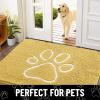 image:imageSmiry Dog Door Mat for Muddy Paws Absorbent Dirt Trapper Non Slip Quick Dry Washable Chenille Mat for Mud Dogs Entry Rug for Indoor and Outdoor 30x20 Inches Dark Grey and WhiteYellow and White