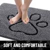 image:imageSmiry Dog Door Mat for Muddy Paws Absorbent Dirt Trapper Non Slip Quick Dry Washable Chenille Mat for Mud Dogs Entry Rug for Indoor and Outdoor 30x20 Inches Dark Grey and WhiteDark Grey and Black