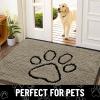 image:imageSmiry Dog Door Mat for Muddy Paws Absorbent Dirt Trapper Non Slip Quick Dry Washable Chenille Mat for Mud Dogs Entry Rug for Indoor and Outdoor 30x20 Inches Dark Grey and WhiteWarm Taupe and Black