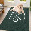 image:imageSmiry Dog Door Mat for Muddy Paws Absorbent Dirt Trapper Non Slip Quick Dry Washable Chenille Mat for Mud Dogs Entry Rug for Indoor and Outdoor 30x20 Inches Dark Grey and WhiteGreen and White