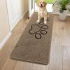 image:imageSmiry Dog Door Mat for Muddy Paws Absorbent Dirt Trapper Non Slip Quick Dry Washable Chenille Mat for Mud Dogs Entry Rug for Indoor and Outdoor 30x20 Inches Dark Grey and WhiteCamel and Black