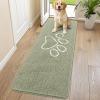 image:imageSmiry Dog Door Mat for Muddy Paws Absorbent Dirt Trapper Non Slip Quick Dry Washable Chenille Mat for Mud Dogs Entry Rug for Indoor and Outdoor 30x20 Inches Dark Grey and WhiteSage Green and White