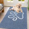 image:imageSmiry Dog Door Mat for Muddy Paws Absorbent Dirt Trapper Non Slip Quick Dry Washable Chenille Mat for Mud Dogs Entry Rug for Indoor and Outdoor 30x20 Inches Dark Grey and WhiteAiry Blue and White