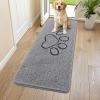 image:imageSmiry Dog Door Mat for Muddy Paws Absorbent Dirt Trapper Non Slip Quick Dry Washable Chenille Mat for Mud Dogs Entry Rug for Indoor and Outdoor 30x20 Inches Dark Grey and WhiteGrey and Black