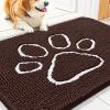 image:imageSmiry Dog Door Mat for Muddy Paws Absorbent Dirt Trapper Non Slip Quick Dry Washable Chenille Mat for Mud Dogs Entry Rug for Indoor and Outdoor 30x20 Inches Dark Grey and WhiteBrown and White