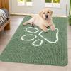 image:imageSmiry Dog Door Mat for Muddy Paws Absorbent Dirt Trapper Non Slip Quick Dry Washable Chenille Mat for Mud Dogs Entry Rug for Indoor and Outdoor 30x20 Inches Dark Grey and WhiteOlive Green and White