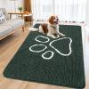 image:imageSmiry Dog Door Mat for Muddy Paws Absorbent Dirt Trapper Non Slip Quick Dry Washable Chenille Mat for Mud Dogs Entry Rug for Indoor and Outdoor 30x20 Inches Dark Grey and WhiteGreen and White