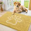 image:imageSmiry Dog Door Mat for Muddy Paws Absorbent Dirt Trapper Non Slip Quick Dry Washable Chenille Mat for Mud Dogs Entry Rug for Indoor and Outdoor 30x20 Inches Dark Grey and WhiteYellow and White