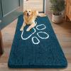 image:imageSmiry Dog Door Mat for Muddy Paws Absorbent Dirt Trapper Non Slip Quick Dry Washable Chenille Mat for Mud Dogs Entry Rug for Indoor and Outdoor 30x20 Inches Dark Grey and WhiteAtlantic Blue and White