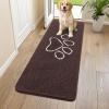 image:imageSmiry Dog Door Mat for Muddy Paws Absorbent Dirt Trapper Non Slip Quick Dry Washable Chenille Mat for Mud Dogs Entry Rug for Indoor and Outdoor 30x20 Inches Dark Grey and WhiteBrown and White