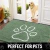 image:imageSmiry Dog Door Mat for Muddy Paws Absorbent Dirt Trapper Non Slip Quick Dry Washable Chenille Mat for Mud Dogs Entry Rug for Indoor and Outdoor 30x20 Inches Dark Grey and WhiteOlive Green and White