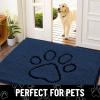 image:imageSmiry Dog Door Mat for Muddy Paws Absorbent Dirt Trapper Non Slip Quick Dry Washable Chenille Mat for Mud Dogs Entry Rug for Indoor and Outdoor 30x20 Inches Dark Grey and WhiteDark Blue and Black