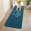 image:imageSmiry Dog Door Mat for Muddy Paws Absorbent Dirt Trapper Non Slip Quick Dry Washable Chenille Mat for Mud Dogs Entry Rug for Indoor and Outdoor 30x20 Inches Dark Grey and WhiteAtlantic Blue and White