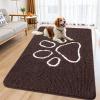 image:imageSmiry Dog Door Mat for Muddy Paws Absorbent Dirt Trapper Non Slip Quick Dry Washable Chenille Mat for Mud Dogs Entry Rug for Indoor and Outdoor 30x20 Inches Dark Grey and WhiteBrown and White