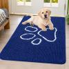 image:imageSmiry Dog Door Mat for Muddy Paws Absorbent Dirt Trapper Non Slip Quick Dry Washable Chenille Mat for Mud Dogs Entry Rug for Indoor and Outdoor 30x20 Inches Dark Grey and WhiteNavy Blue and White